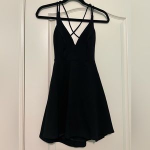 Black formal dress with adjustable back